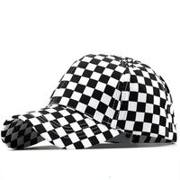 Japanese Tide Checkerboard Baseball Sunshade Peaked Cap Men's Tide Cap main image 1