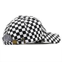 Japanese Tide Checkerboard Baseball Sunshade Peaked Cap Men's Tide Cap main image 5