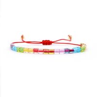 Vintage Contrast Color Miyuki Rice Beads Woven Rainbow Jewelry Bracelet main image 1
