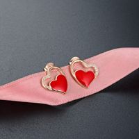Fashion S925 Silver Fashion Hollow Heart-shaped Inlaid Zircon Earrings main image 3