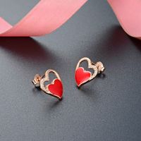 Fashion S925 Silver Fashion Hollow Heart-shaped Inlaid Zircon Earrings main image 4
