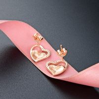 Fashion S925 Silver Fashion Hollow Heart-shaped Inlaid Zircon Earrings main image 5