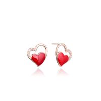 Fashion S925 Silver Fashion Hollow Heart-shaped Inlaid Zircon Earrings main image 6