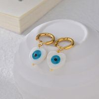 Simple Style Geometric Inlaid Shell 304 Stainless Steel Shell 14K Gold Plated Earrings main image 4