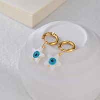 Simple Style Geometric Inlaid Shell 304 Stainless Steel Shell 14K Gold Plated Earrings main image 5