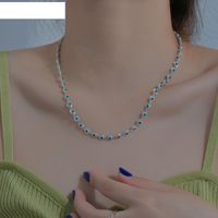 Hipster New Eye Bead Necklace Titanium Steel Clavicle Chain main image 3