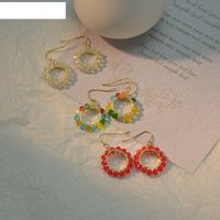 Fashion Transparent Crystal Bead Copper Earrings Wholesale main image 1