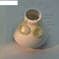 Mode Transparent Kristall Perlen Kupfer Ohrringe Großhandel main image 3