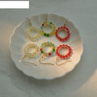 Fashion Transparent Crystal Bead Copper Earrings Wholesale main image 4