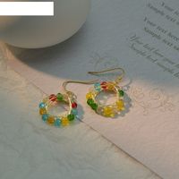 Fashion Transparent Crystal Bead Copper Earrings Wholesale main image 5