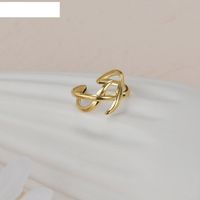 European And American Simple Line Ring Titanium Steel Simple C-shaped Open Ring main image 3