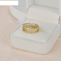 New Stitching Hollow Five-pointed Star Ring Opening Adjustable Titanium Steel Ring main image 4