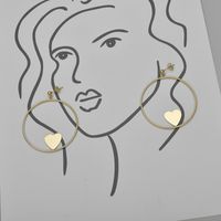 Mode Elegante Herzförmige Ohrringe Einfache Herz Titan Stahl Ohrringe main image 3