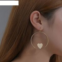 Mode Elegante Herzförmige Ohrringe Einfache Herz Titan Stahl Ohrringe main image 4