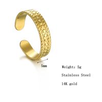 European And American Retro Tire Texture Open Ring 14k Gold Titanium Steel Ring main image 4