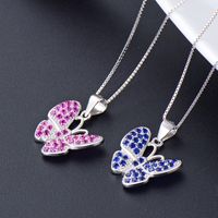Fashion Diamond-studded Butterfly Simple S925 Silver Necklace Pendant main image 3