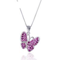 Fashion Diamond-studded Butterfly Simple S925 Silver Necklace Pendant main image 6