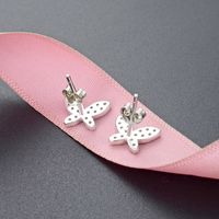 Fashion Inlaid Zircon Butterfly S925 Silver Stud Earrings Wholesale main image 4