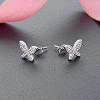 Fashion Inlaid Zircon Butterfly S925 Silver Stud Earrings Wholesale main image 5