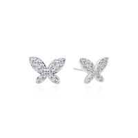 Fashion Inlaid Zircon Butterfly S925 Silver Stud Earrings Wholesale main image 6