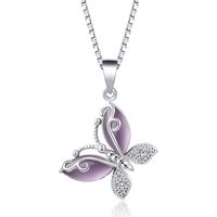 Korean Version Fashion Necklace Accessories S925 Silver Diamond Creative Butterfly Pendant main image 6