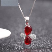 Fashion Necklace Accessories S925 Silver Inlaid Zircon Crystal Butterfly Pendant main image 1