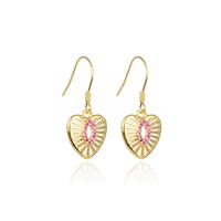 Fashion Simple Zircon Heart S925 Silver Hollow Heart-shaped Earrings main image 6