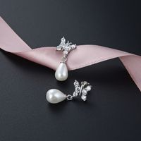 Fashion Geometric Pearl 925 Silver Butterfly Jewelry Earrings Wholesale main image 1