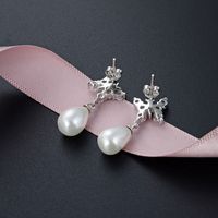 Fashion Geometric Pearl 925 Silver Butterfly Jewelry Earrings Wholesale main image 4