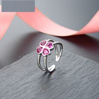 Wholesale Simple Style Korean S925 Silver Crystal Jewelry Ladies Open Ring main image 3