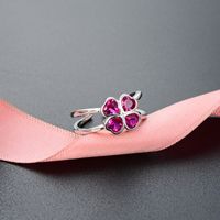 Wholesale Simple Style Korean S925 Silver Crystal Jewelry Ladies Open Ring main image 4