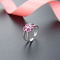 Wholesale Simple Style Korean S925 Silver Crystal Jewelry Ladies Open Ring main image 1
