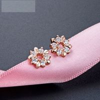 Fashion S925 Sterling Silver Inlaid Zircon Flower Earrings Wholesale main image 3