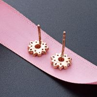 Fashion S925 Sterling Silver Inlaid Zircon Flower Earrings Wholesale main image 4