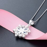 Korean Fashion Necklace Accessories S925 Silver Inlaid Crystal Snowflake Pendant main image 3