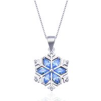 Korean Fashion Necklace Accessories S925 Silver Inlaid Crystal Snowflake Pendant main image 6
