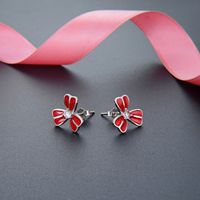 Fashion Flower S925 Silver Zircon Simple Drip Oil Popular Earrings main image 3