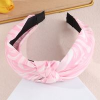 Vintage Wide-brimmed Contrast Color Fabric Tie-dye Knotted Headband main image 3