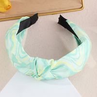 Vintage Wide-brimmed Contrast Color Fabric Tie-dye Knotted Headband main image 5