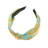 Vintage Wide-brimmed Contrast Color Fabric Tie-dye Knotted Headband main image 6