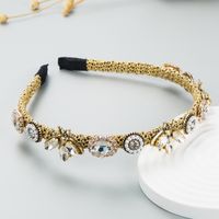 Fashion Pearl Flower Rhinestone Bee Headband Thin Edge Headband main image 3