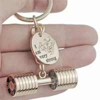 Fashion Creative Hercules Keychain Fitness Dumbbell Metal Keyring main image 3