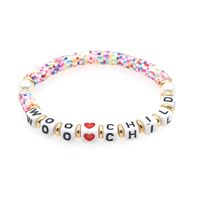 Bohemia English Letter Rainbow Soft Ceramic Pearl Bracelet main image 6