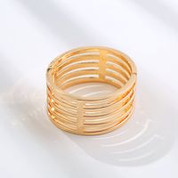 Simple Multi-layer Opening Bracelet Geometric Hollow Wide-brimmed Alloy Bracelet main image 4