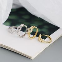 Fashion S925 Silver Inlaid Zircon Hollow Chain Shaped Design Hoop Earrings Wholesale main image 5