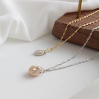 S925 Sterling Silver Necklace Baroqu Pearl Clavicle Women's Necklace main image 5
