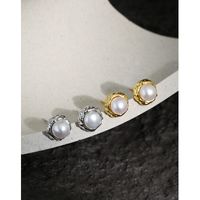 Fashion S925 Sterling Silver Irregular Pearl Earrings main image 3