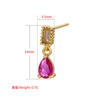 Fashion Micro-set Zircon Drop-shaped Pendant Earrings Colored Diamond Copper Earrings main image 6