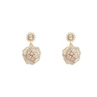 Boucles D&#39;oreilles De Perles Simples De Mode Boucles D&#39;oreilles De Fleurs Bijoux D&#39;oreille En Alliage main image 4