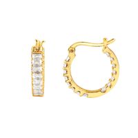 Vintage Multi-color Zircon Simple Hoop Copper Earrings Wholesale main image 3